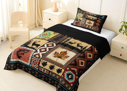 Erosebridal Rustic Cabin Toddler Comforter Set Western Country Farmhouse Bedding Set Hunting Bear Deer Comforter for Kids Boys Girls,Bass Fishing Quilt Duvet
