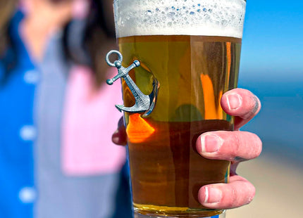 BenShot Anchor Pint Glass - 16oz - HandCrafted for Fathers Day or All-American Celebrations