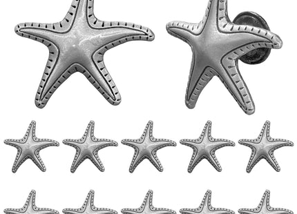 KYIEN 12Pcs Nautical Beach Sea Style Themed Starfish Shape Cabinet Knobs Furniture Decorative Pulls Drawer Knobs Dresser Handles Cabinet Decoration Pulls