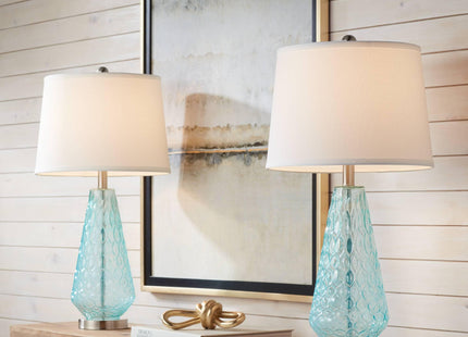 Dylan 27 1/2" Tall Table Lamps Set of 2 Blue Glass Coastal