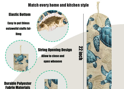 Turtle Plastic Bag Holder for Kitchen Essentials Sea Turtle Gifts for Women