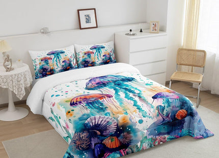 Feelyou Jellyfish Comforter Set Full Size Kids Ocean Comforter Boys Girls