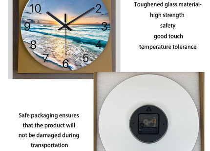 Constantplanet Blue Coastal Wall Clocks Battery Operated 16 Inch