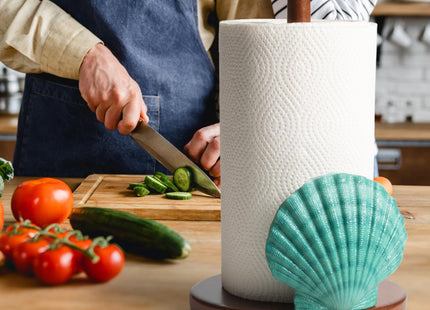 Seashell Paper Towel Holder Decorative Coastal Beach Kitchen Decor Beachy