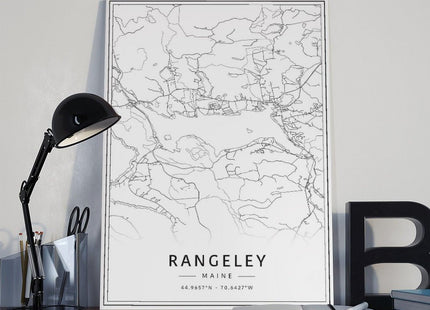 ghNDJdk Rangeley Maine Street Acrylic Glass Road Canvas Posters Wall Art Bedroom Office Room Decor Gift StyleUnframe 12x18inch