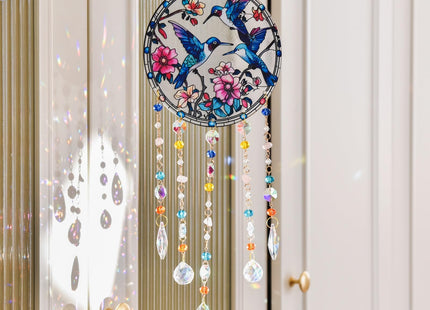 Hummingbird Suncatcher with Crystal Prism, Hummingbird Gift for Women Girl