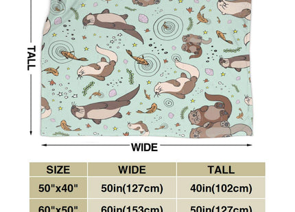 Carwayii Otter Blanket Sea Otter Gifts for Women Men Kids Plush Throws