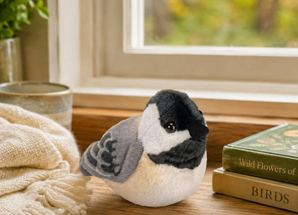 Wild Republic Audubon Birds Black-Capped Chickadee Plush with Authentic Bird Sound, Stuffed Animal, Bird Toys for Kids & Birders