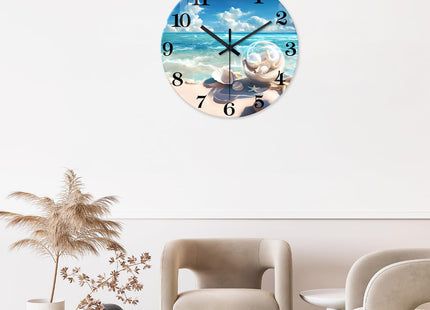 XNM Coastal Wall Clock Battery Operated 12 Inch