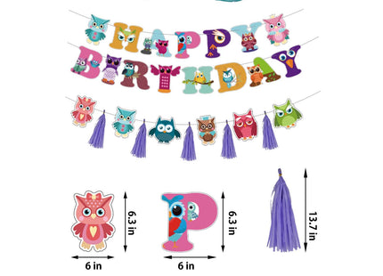 Chilfamy Owl Birthday Decorations, Cute Owl Theme Party Supplies