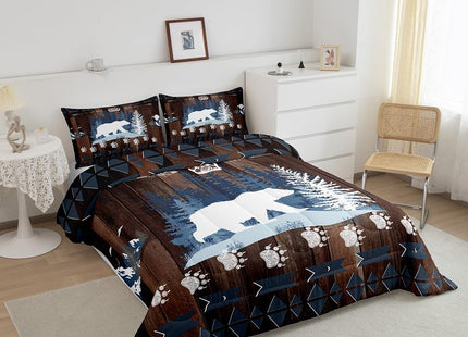 Feelyou Bear Cabin Wildlife Comforter Set Toddler Size Boys Bedding