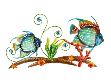 dreamskip 26'' Metal Beach Wall Decor Art, Sea Fish Ocean Themed Wall Sculpture, Coastal Outdoor Decor For Garden, Pool, Fence, Patio, Bathroom Indoor