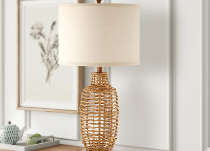 YIMNOVP Rattan Table Lamps Set of 2 Wicker Lamps 3 Way Dimmable Touch Control Farmhouse Rustic Coastal Lamps with USB Port for Bedroom Living Room Office (LED Bulbs Included)