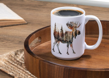 Highland Home Moose Silhouette Large Decorative Ceramic Mug