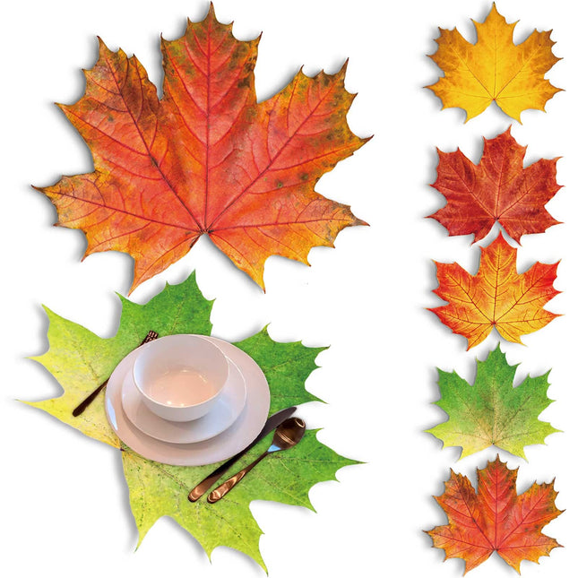 Eaasty 50 Pack Thanksgiving Fall Paper Placemats, Maple Leaf Place Mats