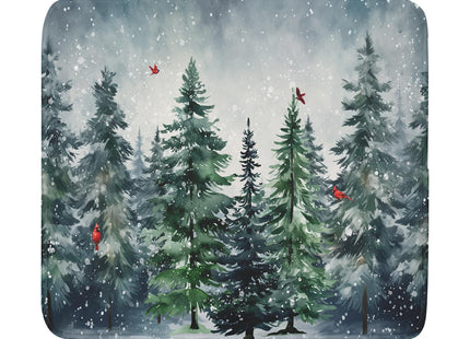 Winter Pine Tree Dish Drying Mat for Kitchen Counter 16x18 Inch Winter Snowflake Xmas Forest Dish Draining Mat Christmas Decorations Fast Absorbent Tableware Dishes Pad for Coffee Bar Countertop