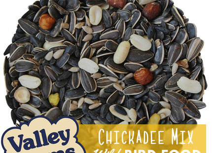 Valley Farms Chickadee Mix (3 LB) Wild Bird Food for Outside Feeders, Chickadee Bird Seed w/Peanuts and Sunflower Hearts for Birds, Feed Chickadees! Stiped Sunflower Seeds