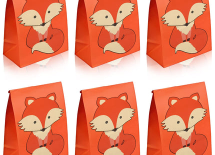 YYMYMGJ 24 Pack Fox Party Favor Bags Woodland Goodie Gift Bags for Fox Woodland Birthday Party Decoration supplies Baby Shower