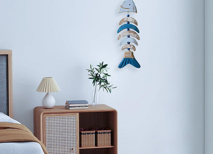 JQAQJU Wooden Rustic Fish Driftwood Wall Decor, Nautical Bathroom Decor