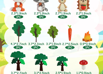 Woodland Animals Cake Topper with Fox Raccoon Hedgehog Rabbit Mushroom for Woodland Themed Birthday