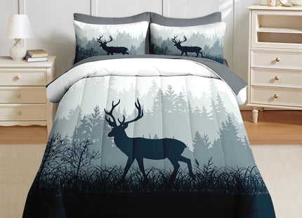 Nesker Queen Comforter Set with Sheets, 7 Pieces Nature Forest Bedding
