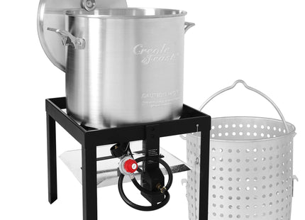 Creole Feast SBK0801 80 Qt Seafood Boiling Kit with Strainer, Aluminum