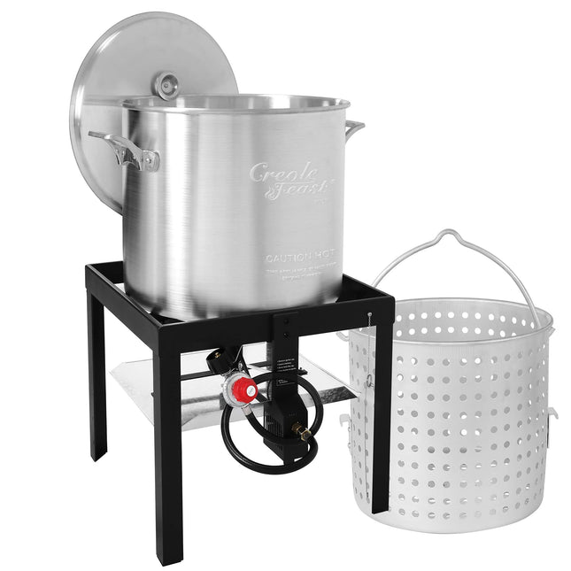 Creole Feast SBK0801 80 Qt Seafood Boiling Kit with Strainer, Aluminum