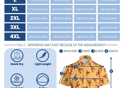 INZVKJLU Crawfish Shirt for Men Lobster Shirt Funny Golf Shirts Men