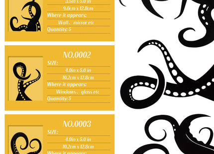 Outus 15 Pieces Kraken Octopus Toilet Tentacles Wall Decals Decor Sticker Octopus Home Decal Black Sea Creature Wall Art Sticker Tentacles Bathroom Kraken Decal for Toilet Seat