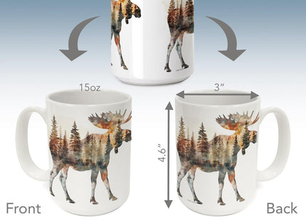 Highland Home Moose Silhouette Large Decorative Ceramic Mug