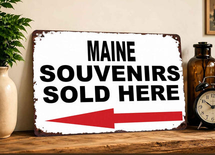 Vintage Maine Souvenirs Metal Signs 8X12 In