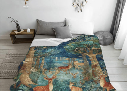 Deer Throw Blanket Soft Flannel Blanket 60"x50" in Bed Blanket Home Decor for Room Sofa Couch All Season