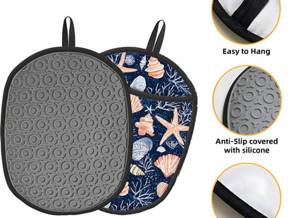 Seashell Silicone Pot Holders Set of 2, Heat Resistant up to 500°F