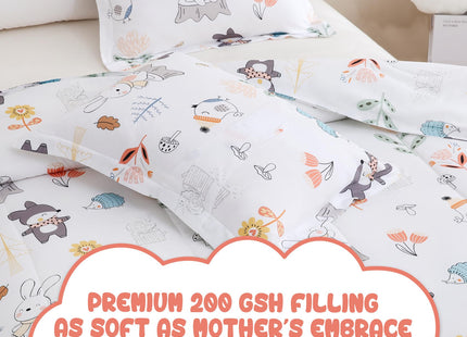 Yibeizi Woodland Animals Comforter Full Kids Forest Bedding Set