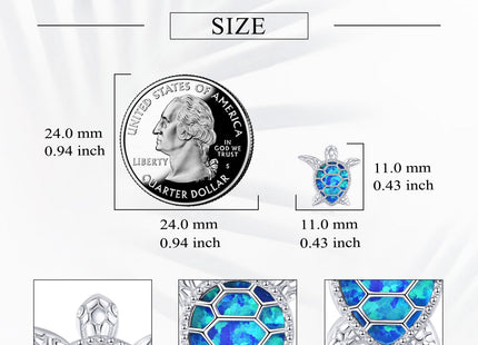 JBAERD Sea Turtle Stud Earrings - Opal Turtle Jewelry Gifts for Women