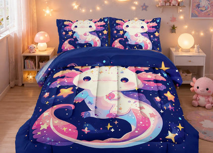 Nttopship Whale Comforter Bedding Set with 2 Pillowcase Queen Size Ocean Comforter Set for Kids Boys Girls Bedroom Decor