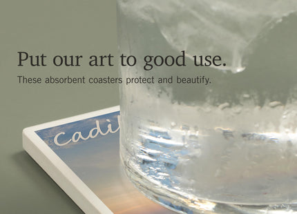 Lantern Press Acadia National Park, Maine, Cadillac Mountain (Absorbent Ceramic Coaster, Single, Cork Back, Kitchen Table Decor)