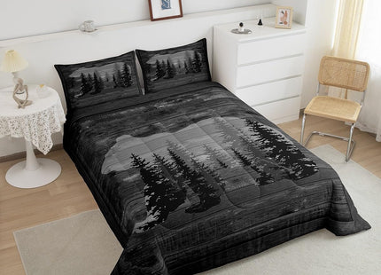 Rustic Bear Comforter Set Kids Farmhouse Wild Animal Comforter for Boys
