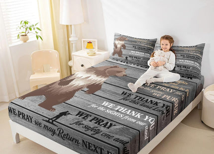 Feelyou Rustic Bear Sheet Set Kids Boys Twin