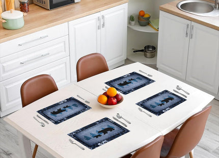 jejeloiu Bear Wild Animal Placemats Bedroom Decor Kitchen Dining 18"x12"