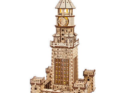 UGEARS Lighthouse of Alexandria 3D Wooden Puzzle for Adults – Wooden Model Kit with LED Night Light, DIY Building Hobby Set, Ancient World Landmark, Home Decor, Brain Teaser, Creative