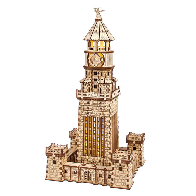 UGEARS Lighthouse of Alexandria 3D Wooden Puzzle for Adults – Wooden Model Kit with LED Night Light, DIY Building Hobby Set, Ancient World Landmark, Home Decor, Brain Teaser, Creative