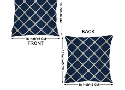 Swono Nautical Rope Throw Pillow Cases Pack of 2, Marine Fishing Net Knots Square Cushion Covers Decor Pillow Covers for Couch Sofa Home Decoration 18 X 18 Inches Pillowcases