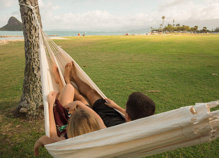 BYER OF MAINE Paradiso Hammock, Authentic Brazilian, Naturalesa, Recycled Cotton/Polyester Blend, Double, 142" L x 68" W, Holds up to 400lbs
