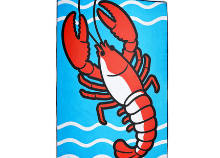 XSMEI Lobster Beach Towel Oversized 36" x 72", Sea Wave Animal Print, Sand Free Quick Dry Towels for Swimming Camping Sports Travel, Thin Lightweight and Compact, Blue