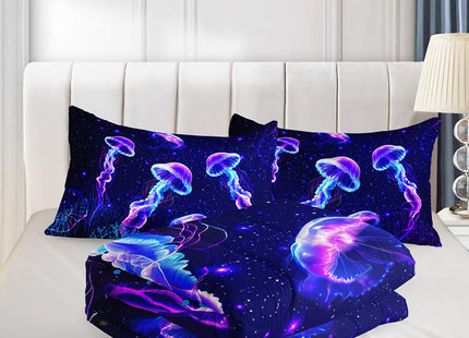 HOSIMA Ocean Themed Jellyfish Full Comforter Set with 2 Pillowcases.