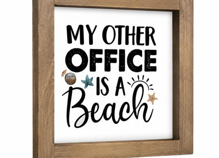 pechpell Beach Office Decor Wooden Sign Coastal Wall Art for Shelf Desk