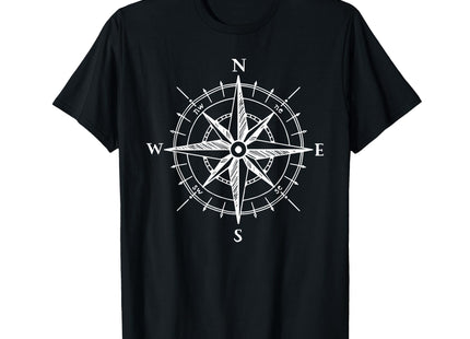 Hand Drawn Style Compass Rose Nautical T-Shirt