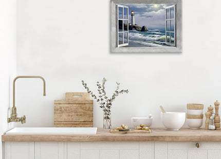 Lighthouse Coastal Canvas Wall Art Print Painting Framed ArtWork 12"x16"