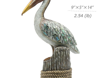Lukitas Standing Pelican Statue and Sculpture Coastal Decor, Resin 14''